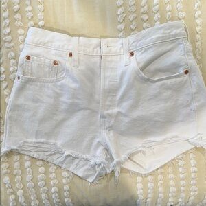 Levi’s white Jean denim shorts